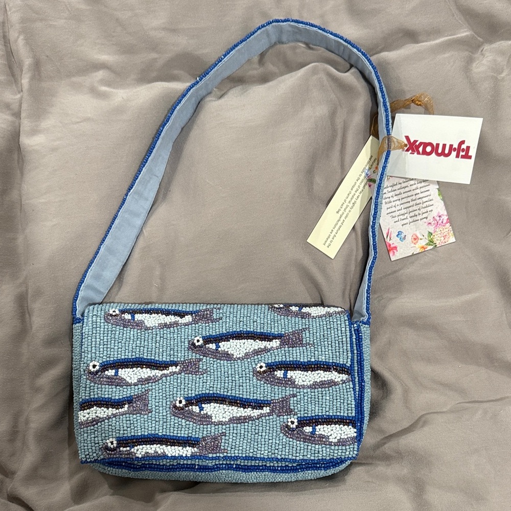 Viral sardines beaded bag